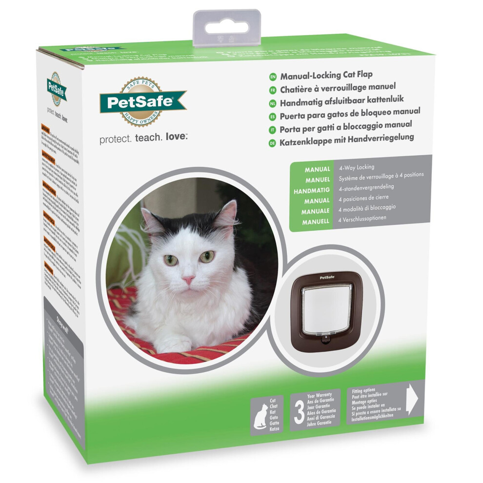 Petsafe Manual 4 Way Locking Cat Flap Brown