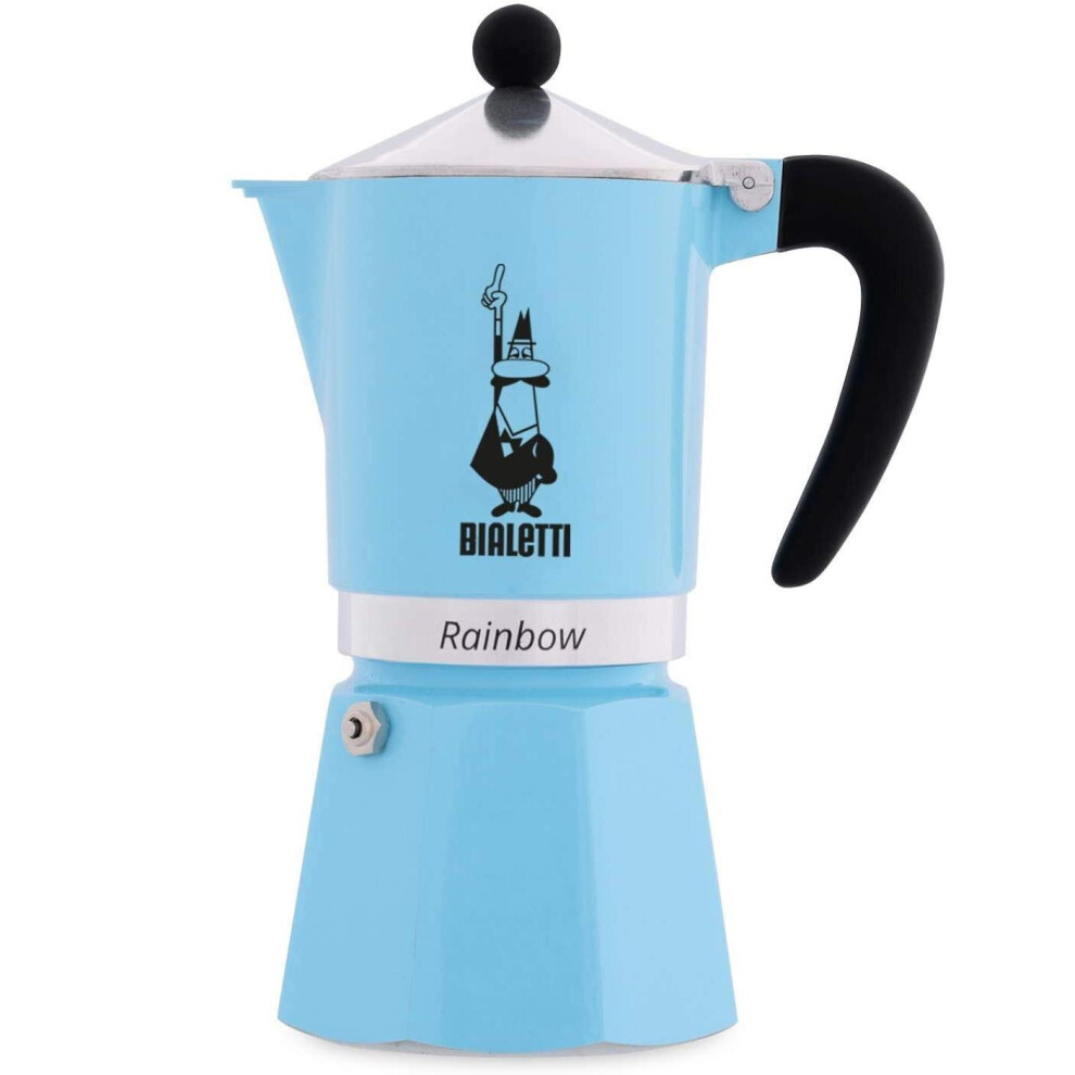 Bialetti Rainbow Espresso Maker for 6 Cups Aluminium Light Blue