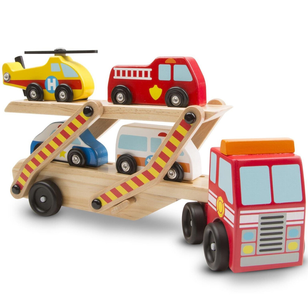 Melissa & Doug Childrens Emergency Vehicle Carrier Toy Age 3+