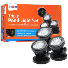 Underwater Pond Lights 3 LED Spot Light Sensor Colour Changing