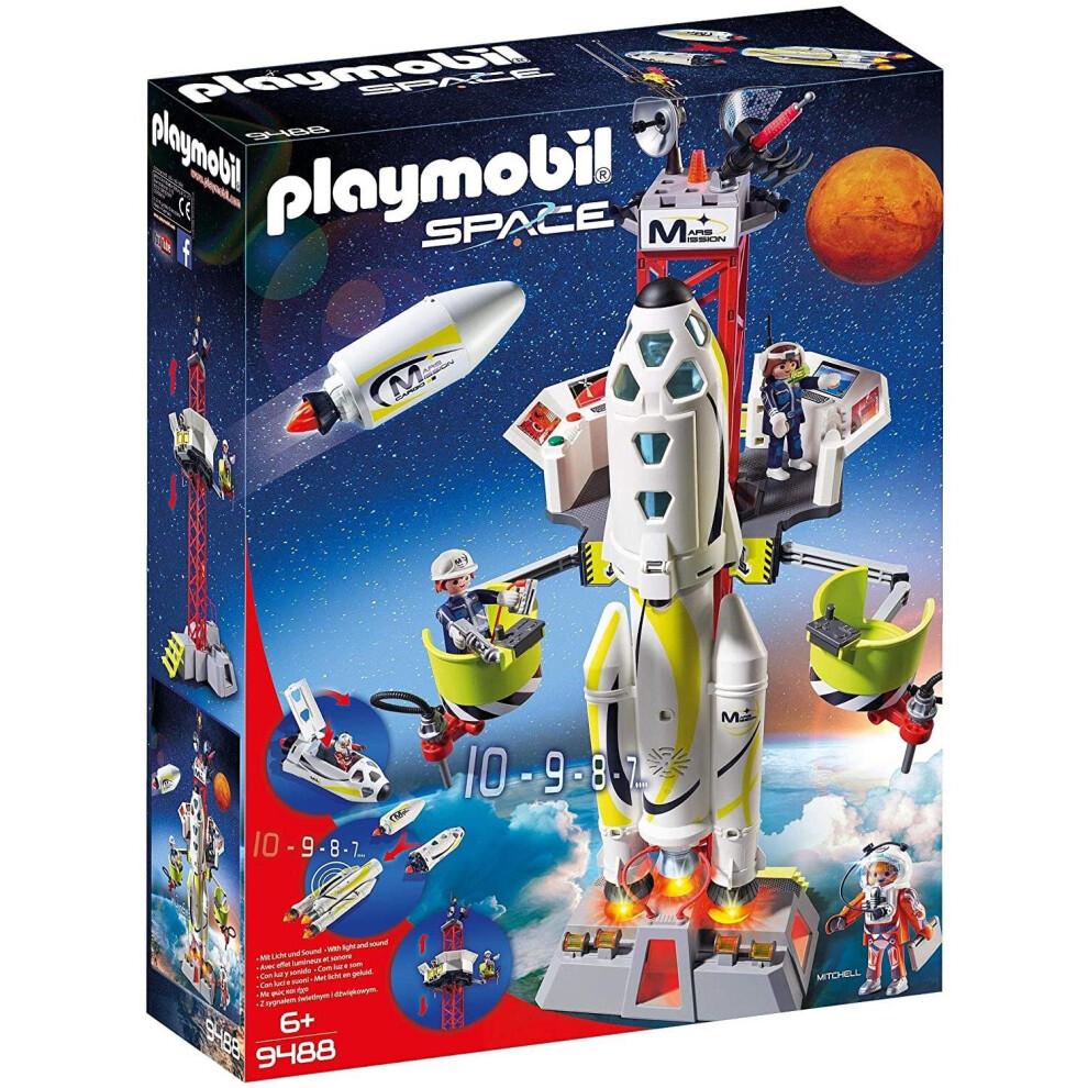 Playmobil 9488 Space Mission Rocket With Launch Site With Lights And Sound