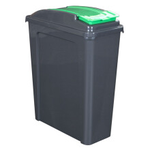 (Green, 25L) 25L 50L Plastic Recycle Recycling Bin Lid Kitchen Rubbish Dustbin Garden Waste