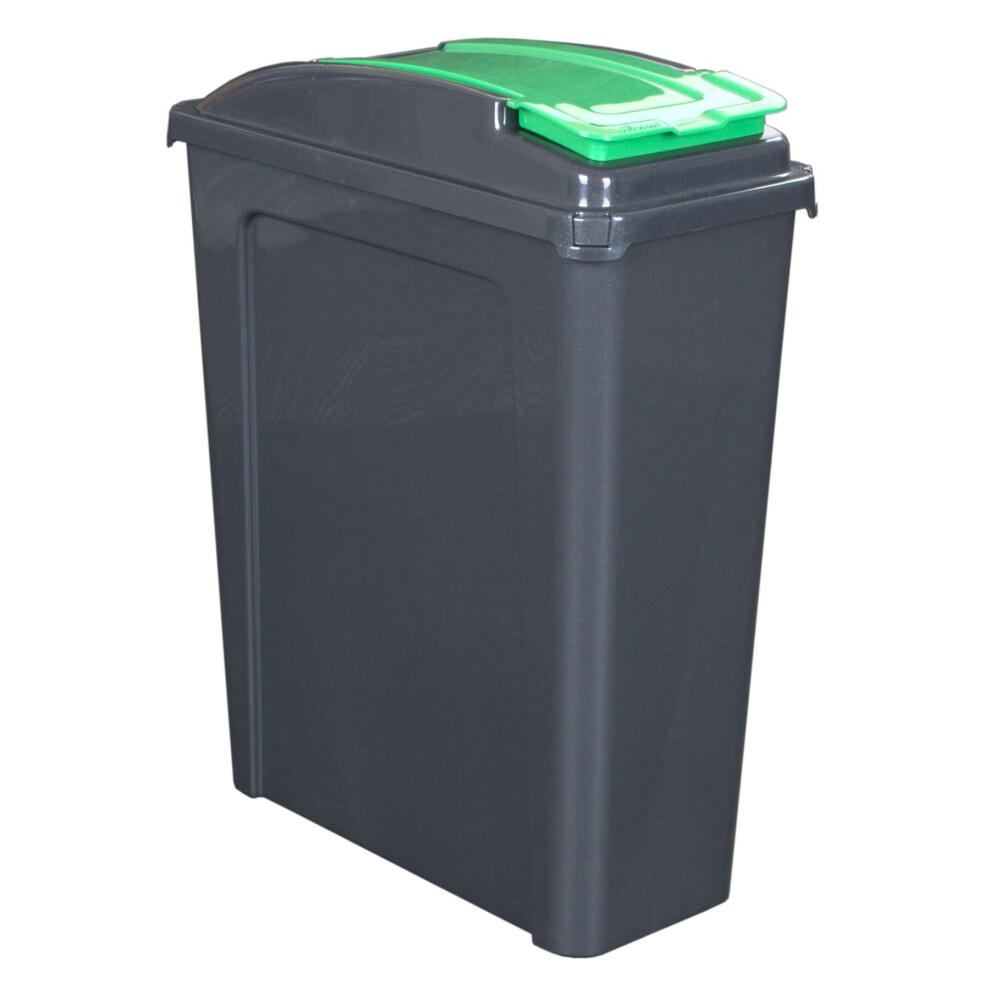 Wham (, 25L) 25L 50L Plastic Recycle Recycling Bin Lid Kitchen Rubbish Dustbin Garden Waste Green