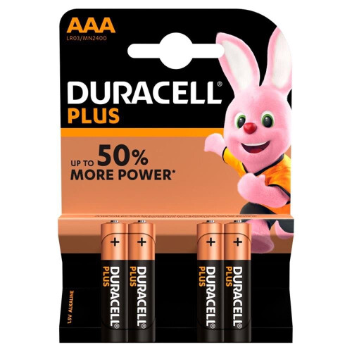 Duracell Duracell Plus Power Battery Alkaline 4 / Pack for Multipurpose 1.5 V Dc MN2400B4