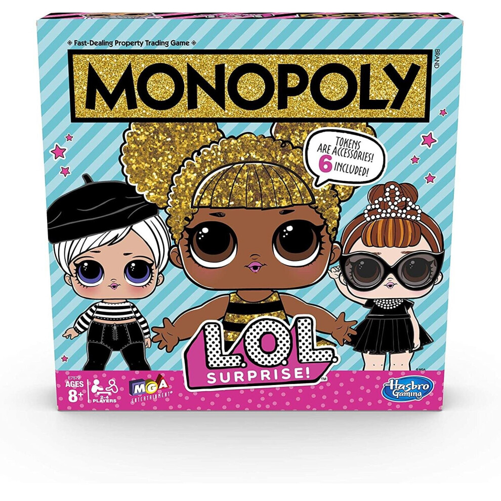 Hasbro Monopoly Game: L.o.l. Surprise! Edition Board Game - Collectible Doll Accessory Tokens, Surprise Cards, Ages 8+, Code E7572