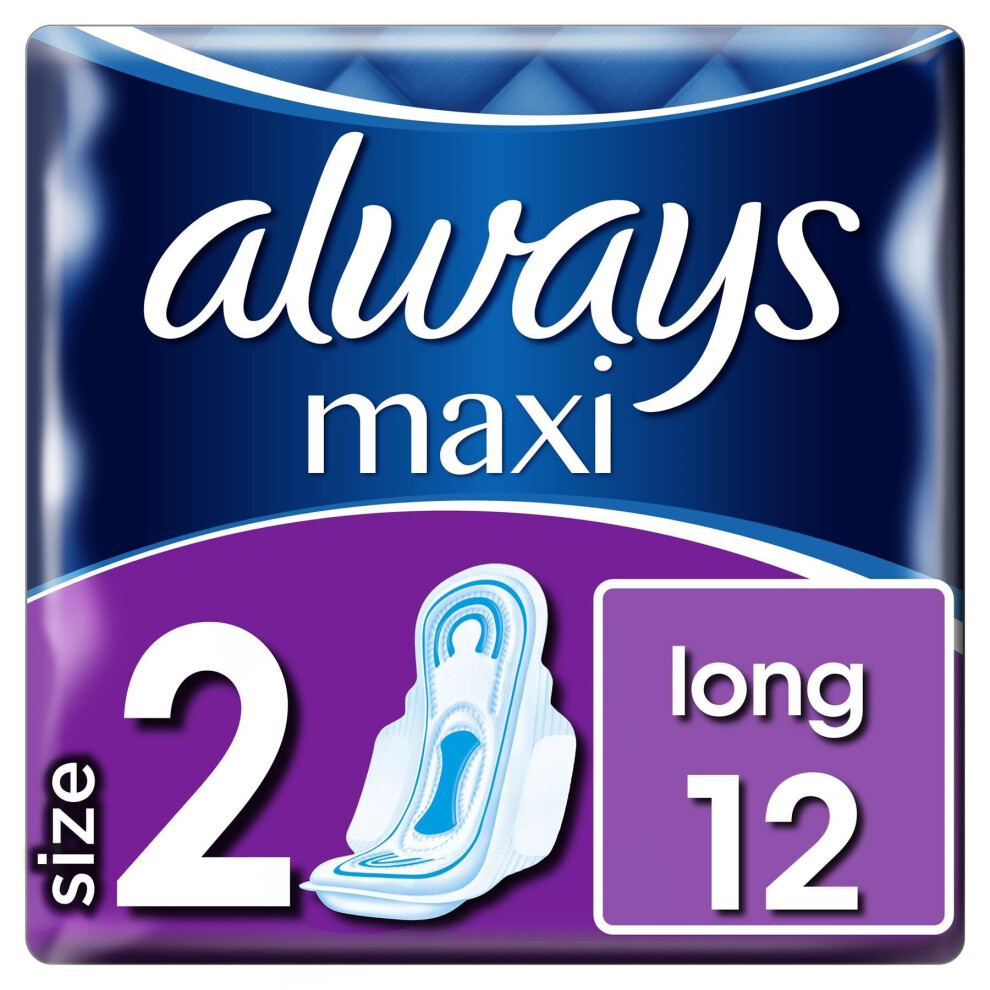 Always Maxi Size 2 Long 12 Pads