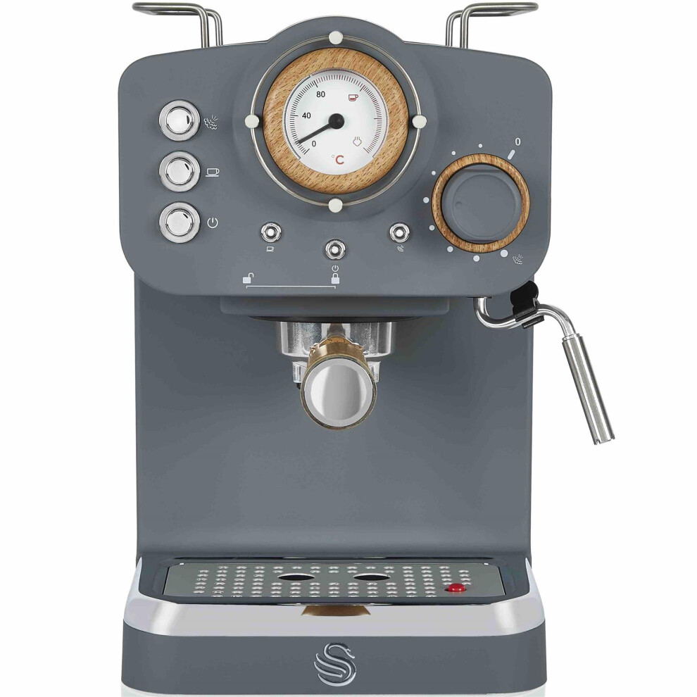 (Grey) Swan Nordic SK22110GRYN Espresso Coffee Machine - Grey