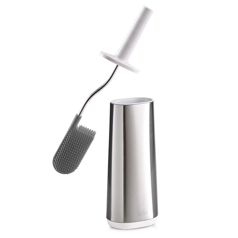 Joseph Joseph 70517 Bathroom Flex Smart Toilet Brush With Holder, Stainless Steel