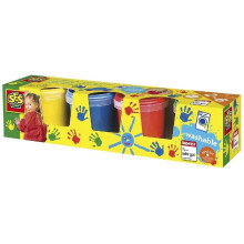 Ses Creative Children's Washable Finger Paints Set Four Paint Pots 00305