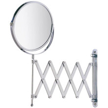 Wenko 15165100 Wallmounted beauty mirror Telescope Exclusive, mirror surface ø 17cm, 300% magnification, Metal Steel, 19 x 38.5 x 50 cm, Chrome