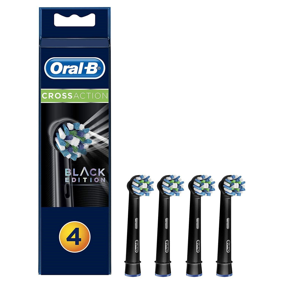 Oral-B Black Crossaction Toothbrush Heads Pack Of 4 Replacement Refills