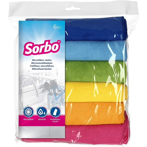 Sorbo Microfibre Cloths, Multi Color, 40cm x 40cm