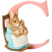Beatrix Potter Alphabet Letter C Mrs Rabbit with Bunnies Figurine