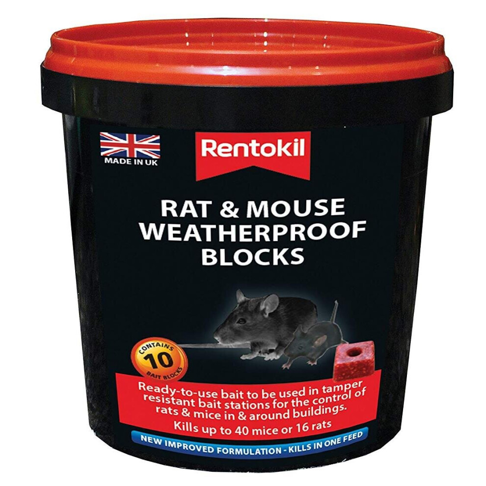Rentokil Mouse & Rat Weatherproof Blocks - 10 Pack [PSMR42]