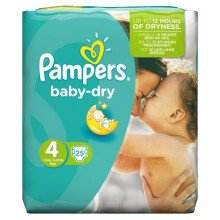 Pampers Baby-Dry Nappies/Diapers/Nepkins│Size 4│9-14kgs/20-31lbs│25pcs