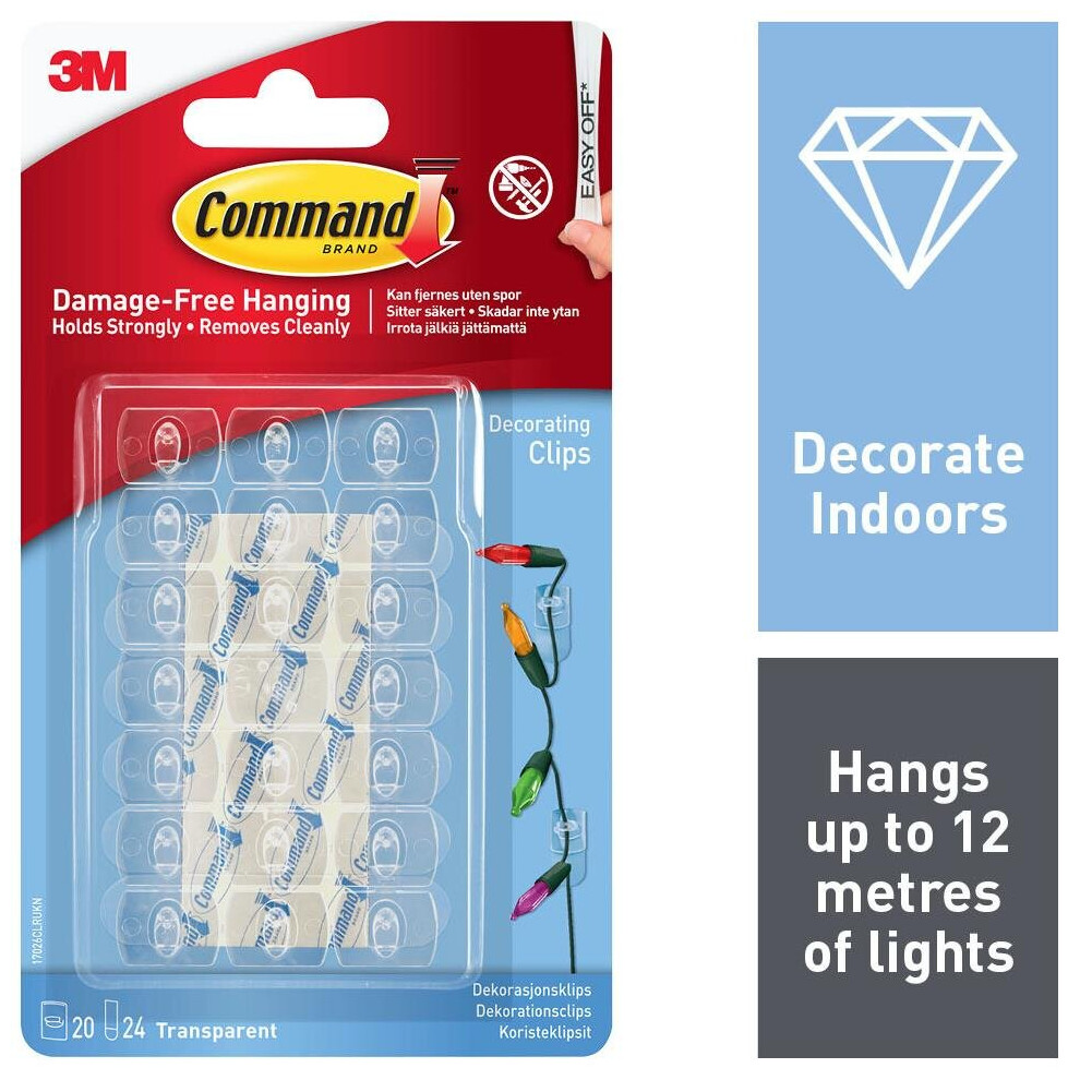 Command Indoor Outdoor Decorating Clips (Pack of 20)