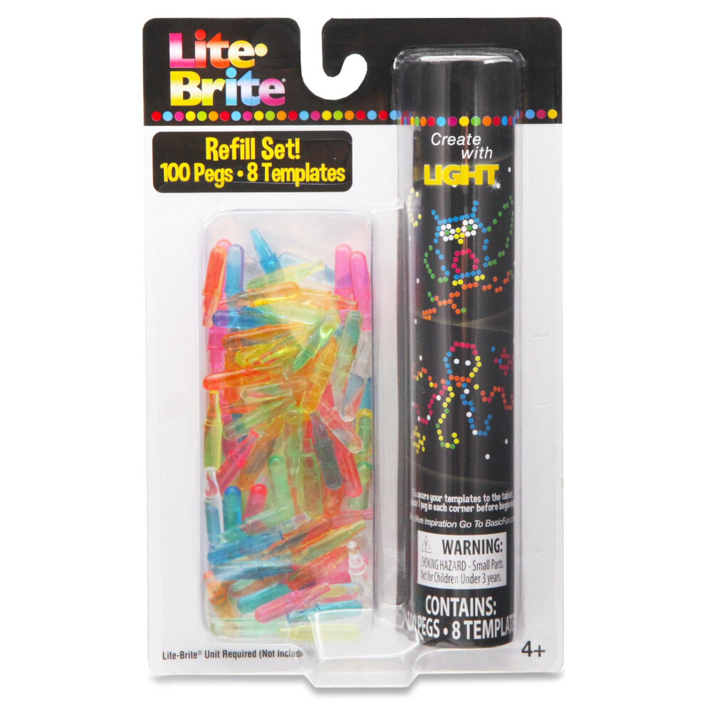 Lite Brite Basic Fun Lite-Brite Peg And Template Refill Pack