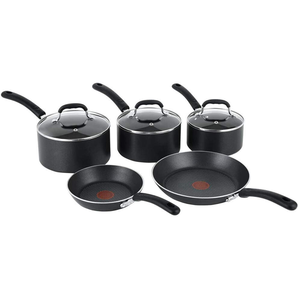 Tefal Premium Non-stick Cookware Set with Induction, 5 Pieces - Black