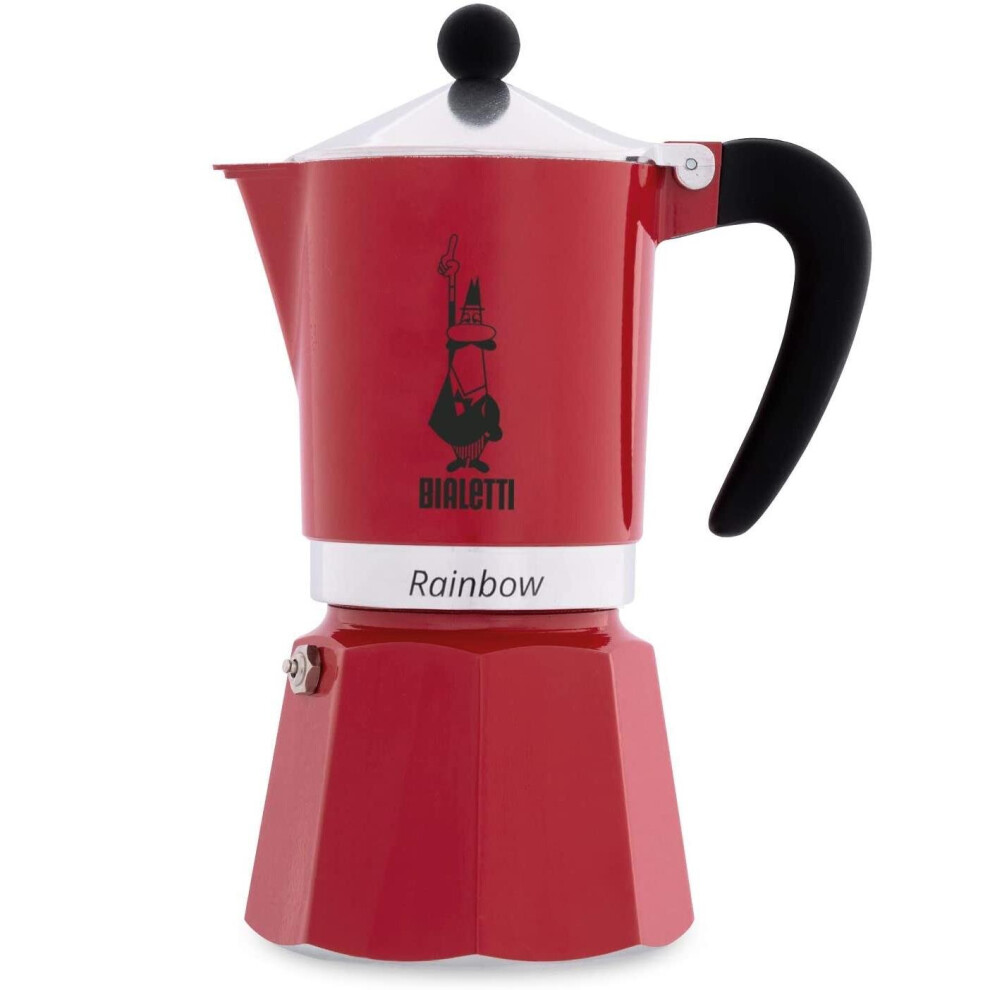 Bialetti 6 Cup Moka Pot Red | Italian Coffee Stovetop Espresso Maker