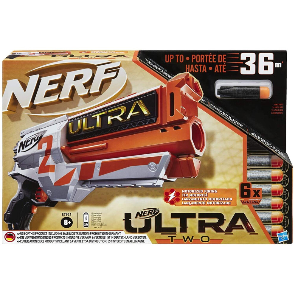 Nerf Ultra Two Motorised Dart Blaster With 6 Cylinder Reload and 6 Darts For Ages 8+