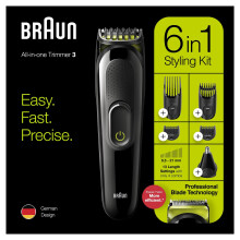 Braun 6-in-1 All-in-one MGK3221, Head/Beard-Nose Trimmer for Men