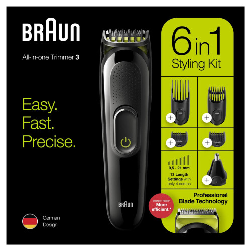 Braun Braun 6-in-1 All-in-one MGK3221, Head/Beard-Nose Trimmer for Men
