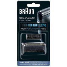 Cassete de reposição Braun 10B Série 1 para barbeador - folha de recarga + facas - preto