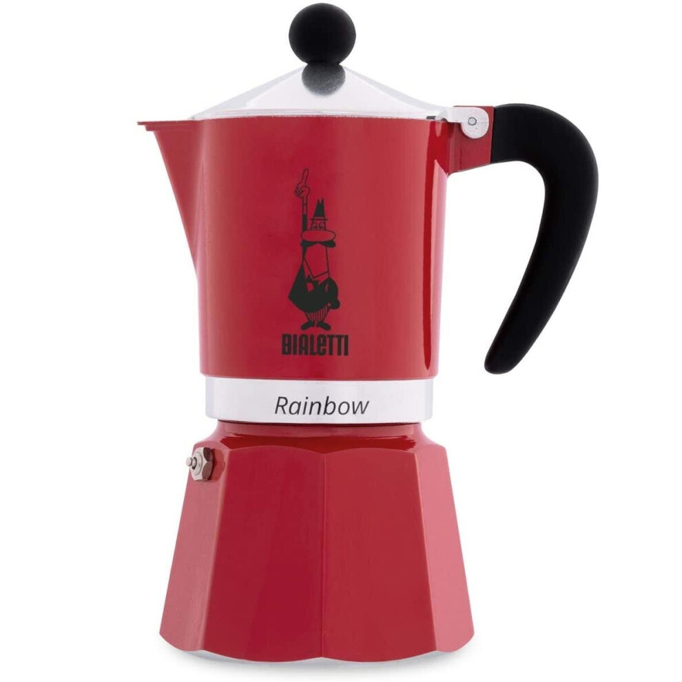 Bialetti Moka 3 Cup In Red | Italian Coffee Stovetop Espresso Maker