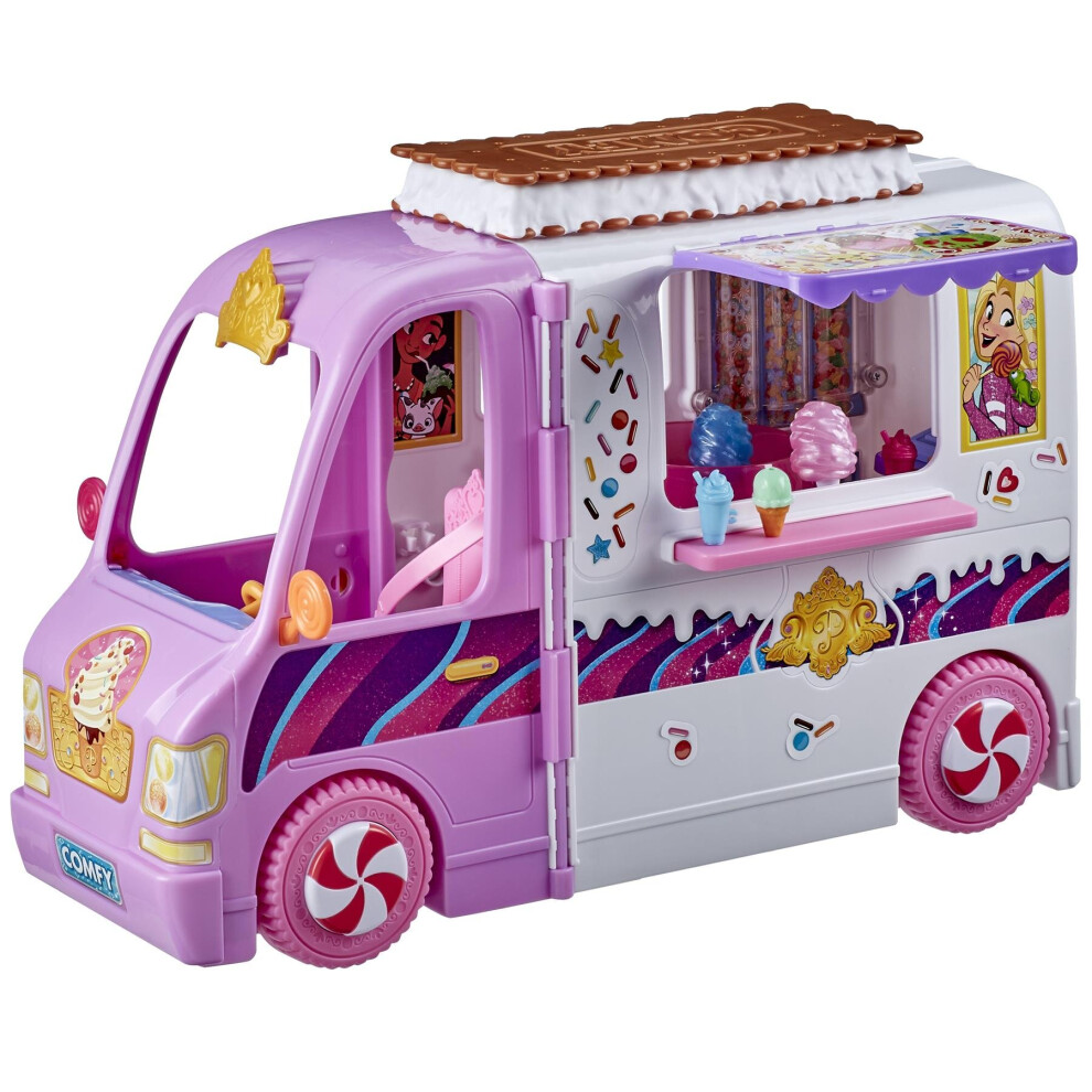 Disney Princess Comfy Squad Sweet Treats Truck, Playset With 16 Accessories, Pretend Ice Shop, Toy For Girls 5 Years Old And Up Cream