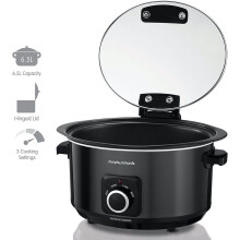 Morphy Richards 461020 Sear & Slow Cook 6.5L Slow Cooker with Hinged Lid, 163 W, Black