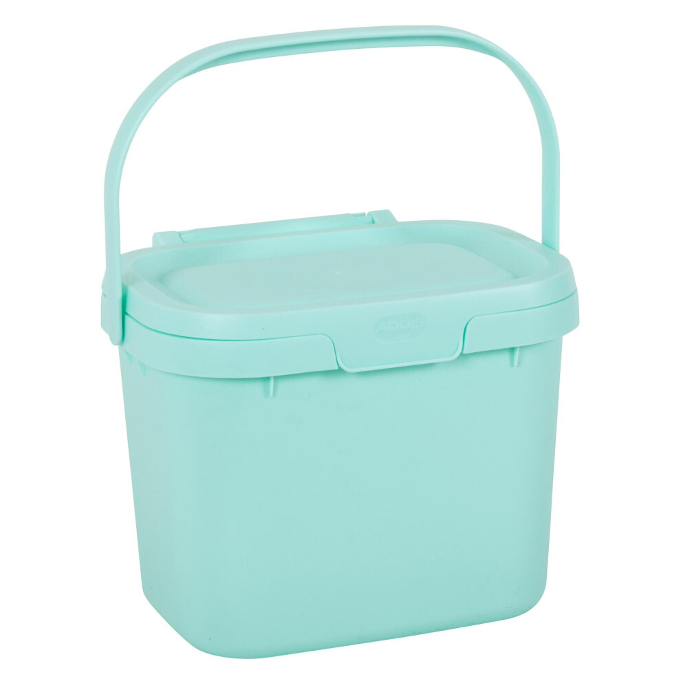 Addis Everyday Kitchen Food Waste Compost Caddy Bin, 4.5 Litre, Haze Blue