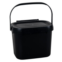 Addis New Compost Caddy Black – 4.5L, Clip-Lock Lid with Stay-Open, Carry Handle, Versatile Kitchen Storage & Waste Bin (UK Made)