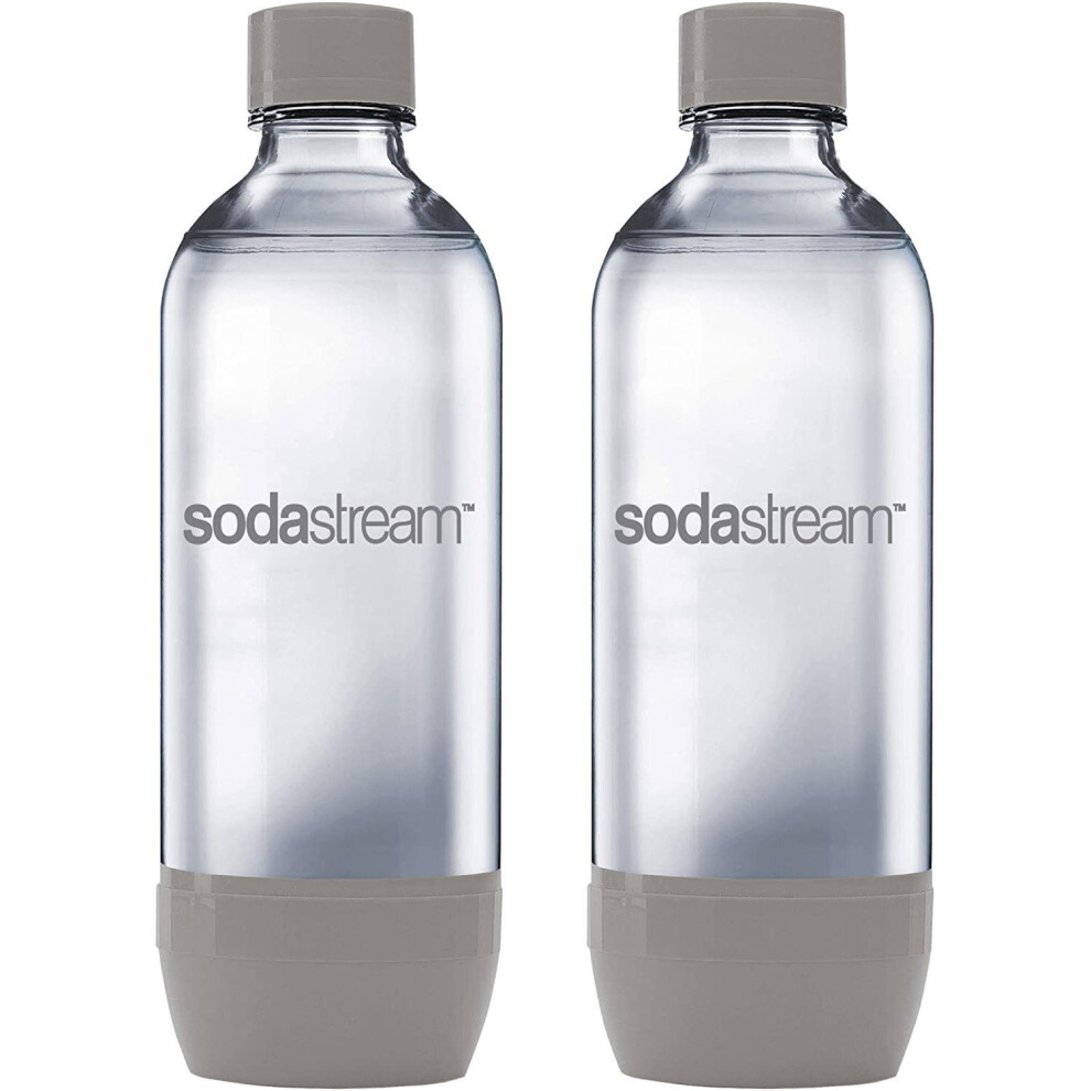 SodaStream Twin Pack Carbonating Water Bottles 1 Litre, for Sparkling Water Maker, BPA Free, Compatible with Spirit, Power, Source, 2 x Reusable & Re