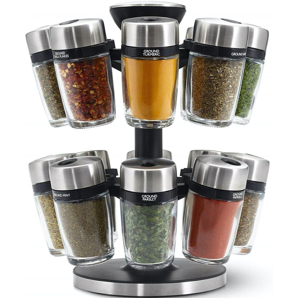 Cole & Mason Herb & Spice Carousel With 16 Filled Jars