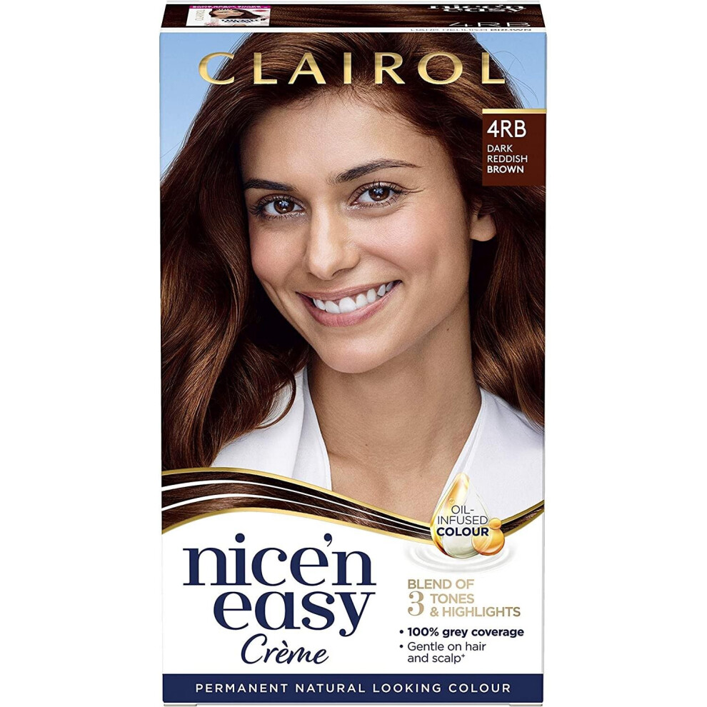 Clairol Nice'n Easy Permanent Hair Color, 4RB Dark Reddish Brown,177 Ml