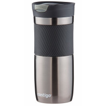 Contigo Byron Snapseal Travel Mug, Stainless Steel Thermal mug, vacuum flask, leakproof tumbler, coffee mug with BPA free Easy-Clean Lid, 470 ml, Gunm