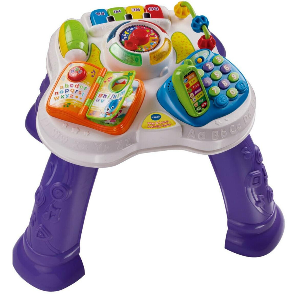 Vtech Play & Learn Activity Table - Interactive Baby Table Introducing Numbers, Colours, Animals, Musical Notes, 5 Sing-Along Songs and 8 Melodies
