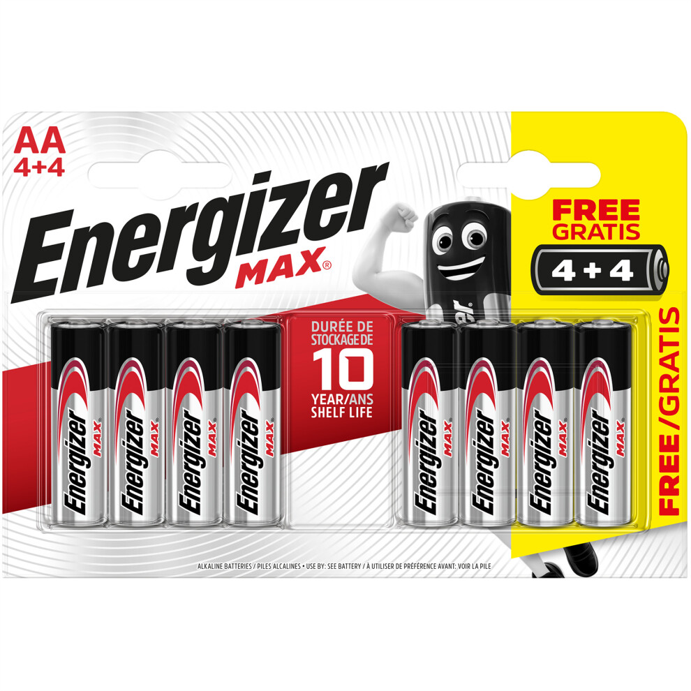 Eveready Energizer Max AA 4+4 Pack S10053