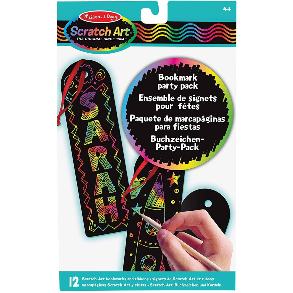 Melissa & Doug Scratch Art Bookmark Party Pack Activity Kit - 12 Bookmarks