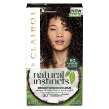 Clairol Natural Instincts Semi-Permanent No Ammonia Vegan Hair Dye, 4 Dark Brown, 177 ml