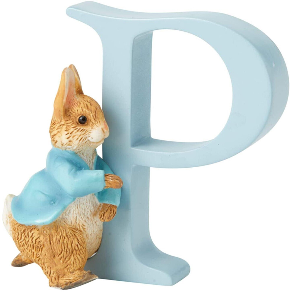 Beatrix Potter Running Peter Rabbit Original Illustrations Ornament Letter P 7cm