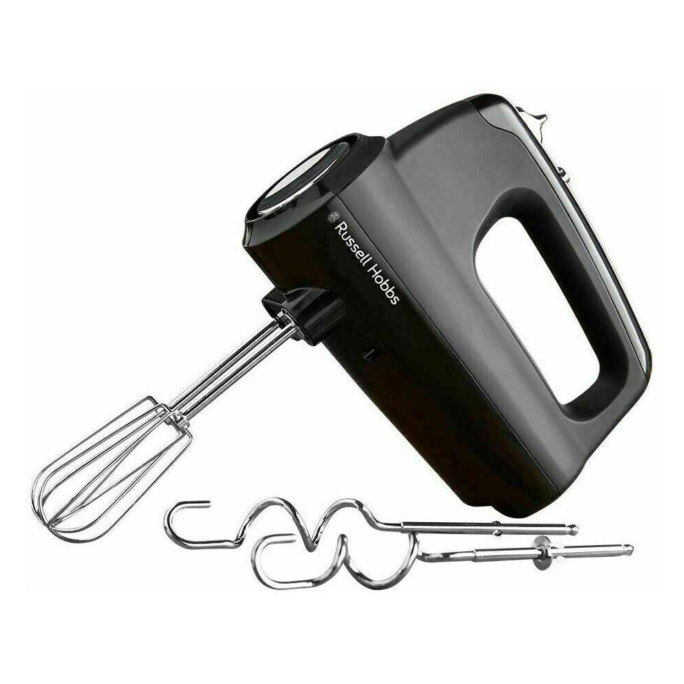 Russell Hobbs 24672 Desire Hand Mixer, Electric Hand Whisk and Dough Mixer Attachments, Matte Black, 350 W