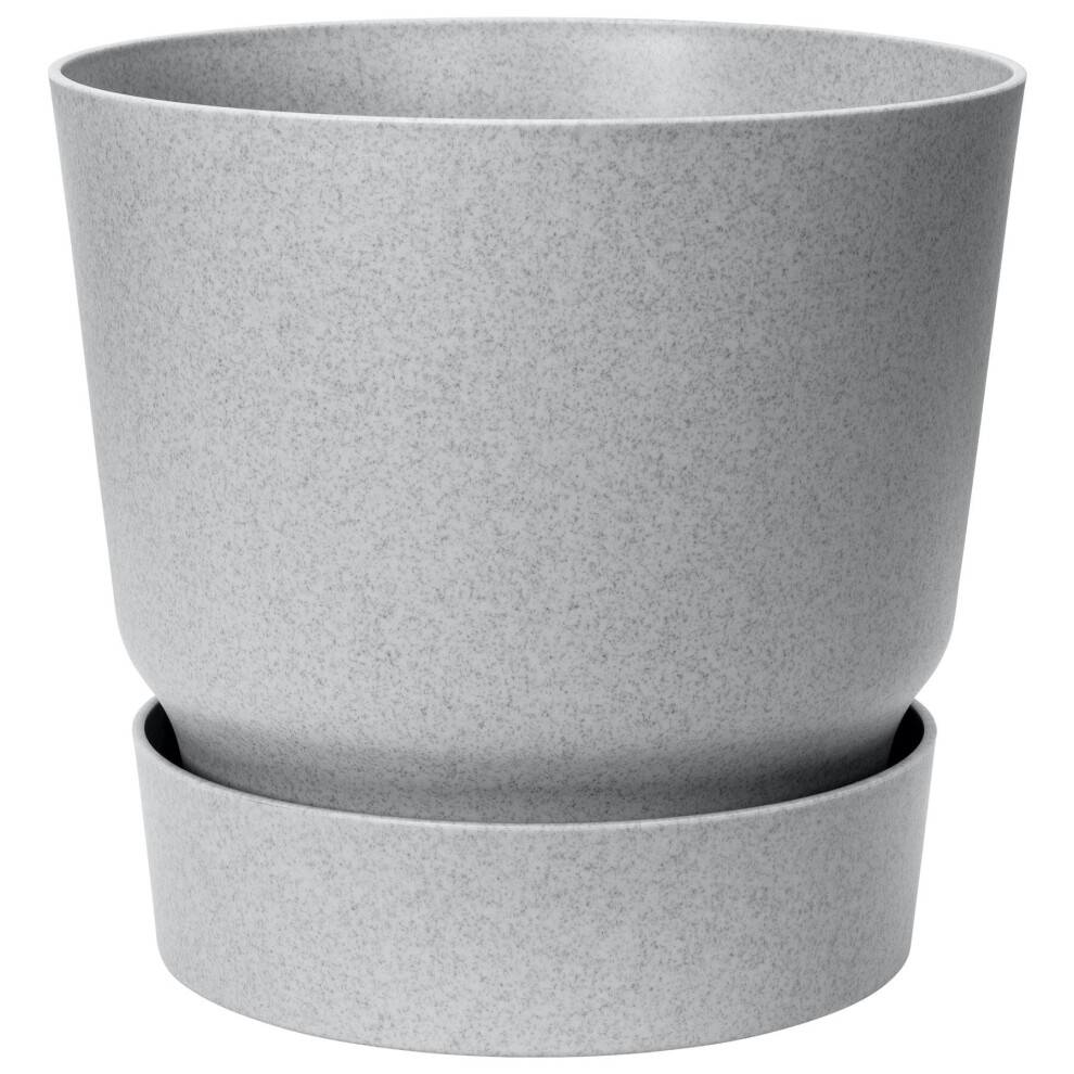 elho Greenville Living Concrete Round Plant Flower Pot - Recycled Reservoir 40cm