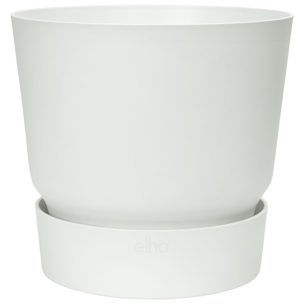 elho Greenville White Round Plant Flower Pot Recyclable & Water Reservoir - 40cm