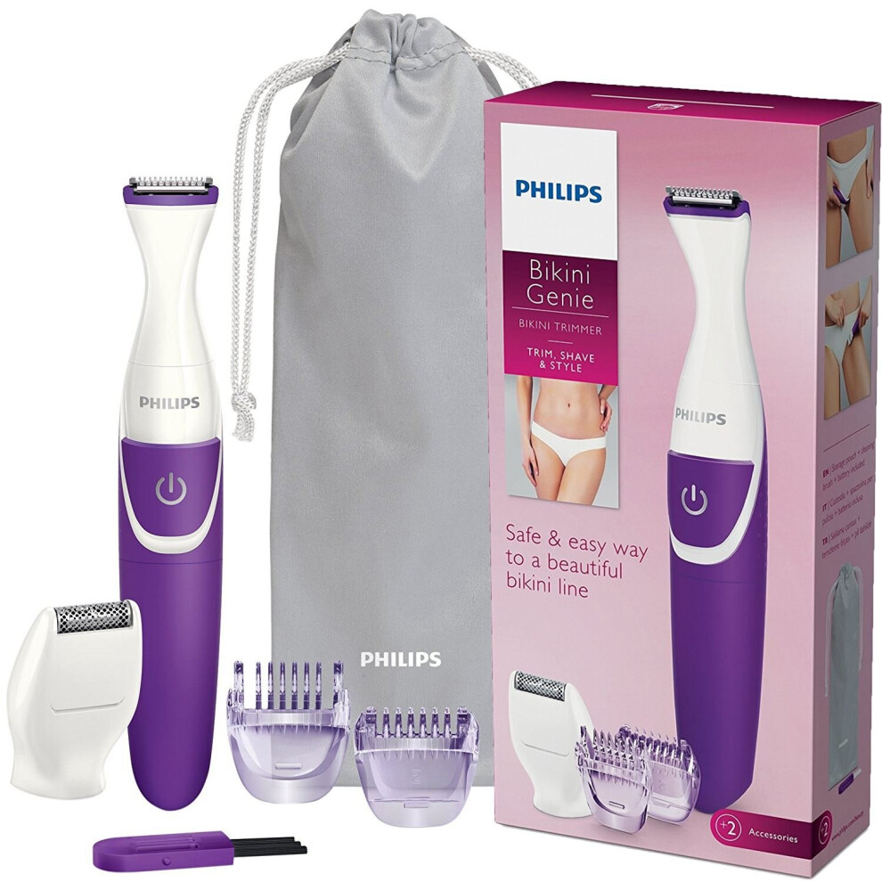 Philips Women's Bikini Genie Trimmer Battery Powered - Trim Shape & Smooth 0.5mm