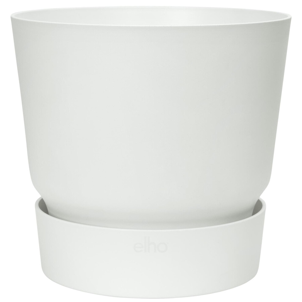 elho Greenville White Round Plant Flower Pot Recyclable & Water Reservoir - 30cm