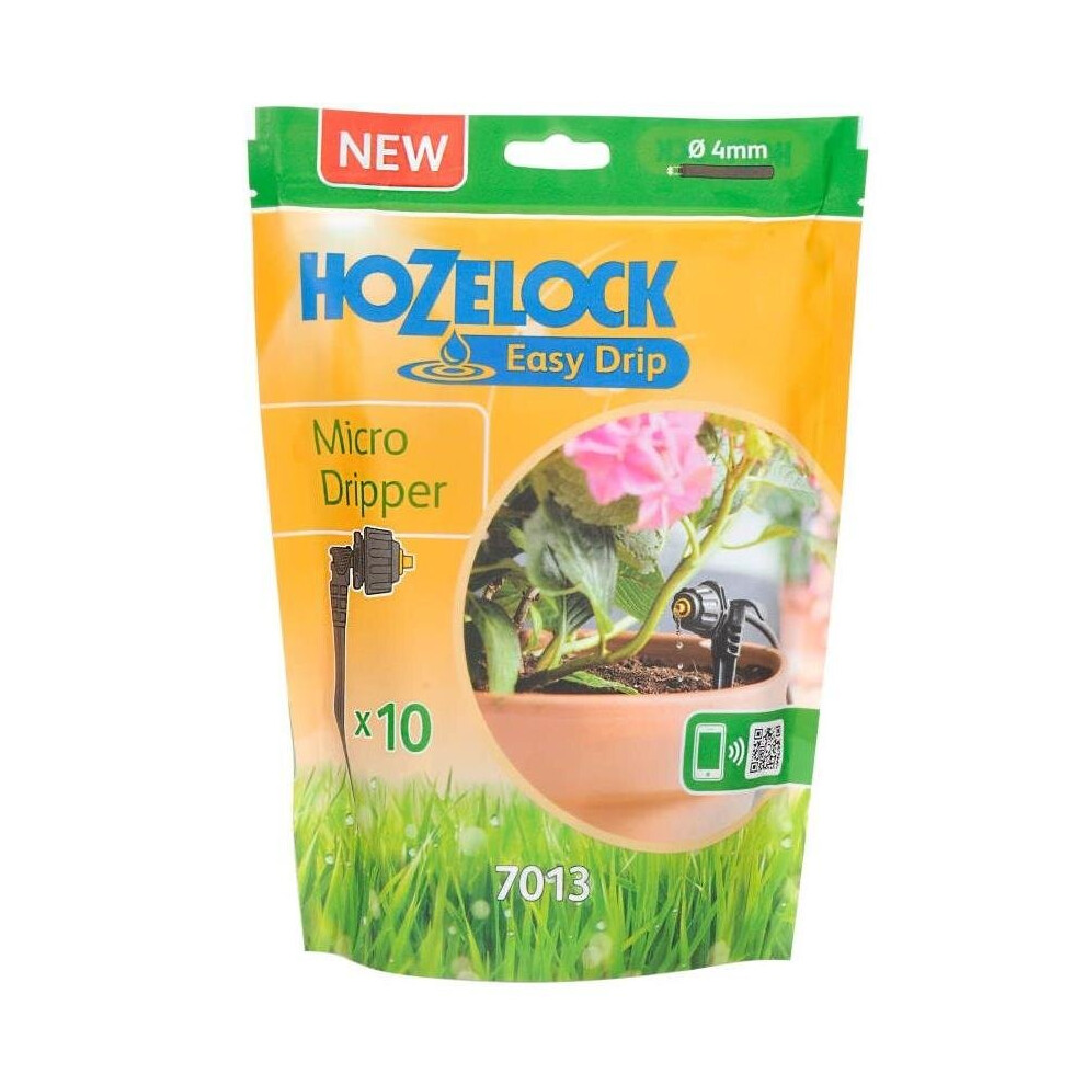 10 x Hozelock Easy Micro Dripper for Watering Pots, Containers & Hanging Baskets