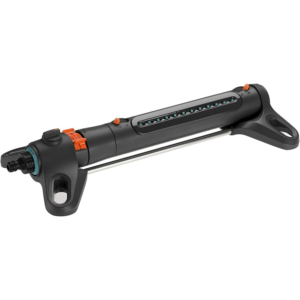 Gardena Precise Oscillating Sprinkler AquaZoom S, for Small Lawns, Max Spray 15m