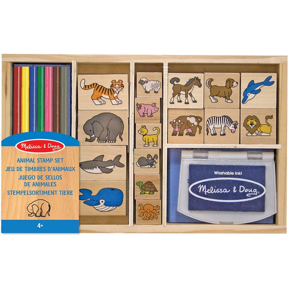 Melissa & Doug Wooden Animal Stamp Set - Arts & Crafts - For Kids Ages 4 Years +