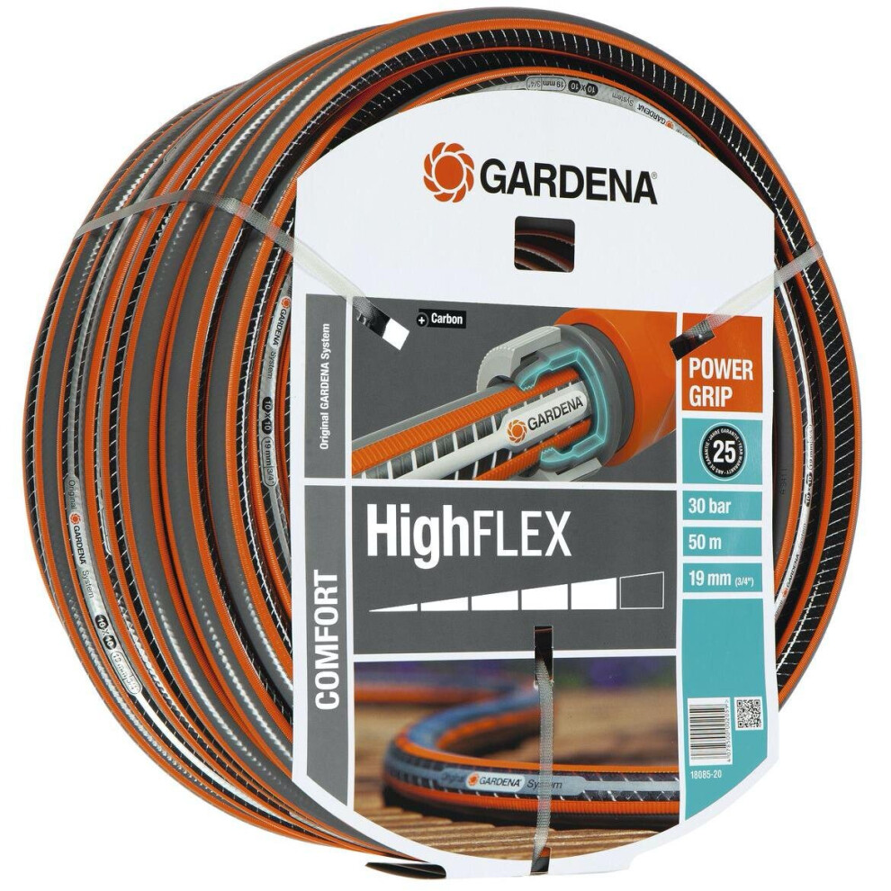 Gardena Comfort Mesh HighFlex Garden Hose, Power Grip Profile, 30 Bar, 19mm, 50m